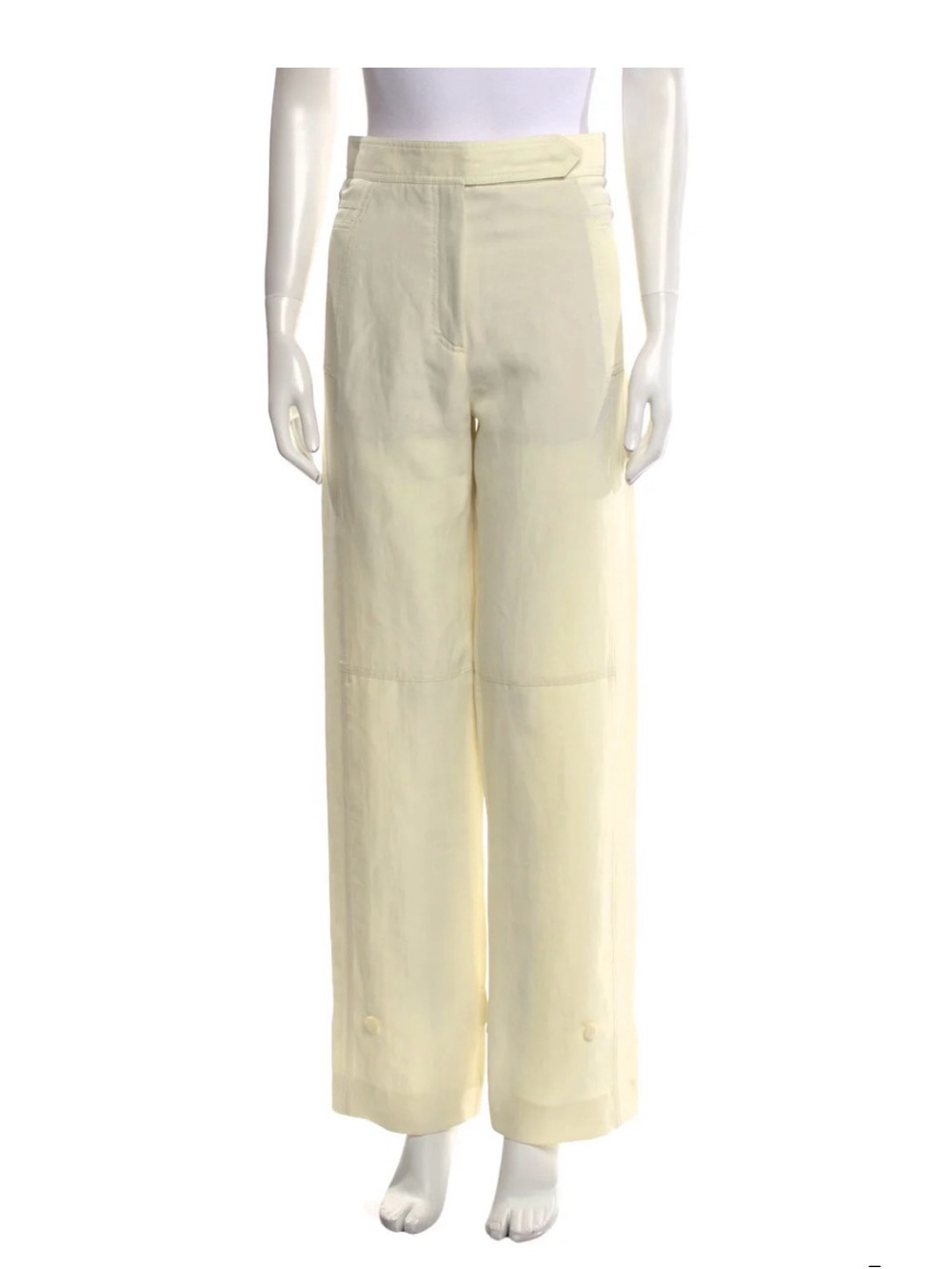 Dorothee Schumacher Pale Yellow Linen Straight-Leg Pants Sz S - Like New